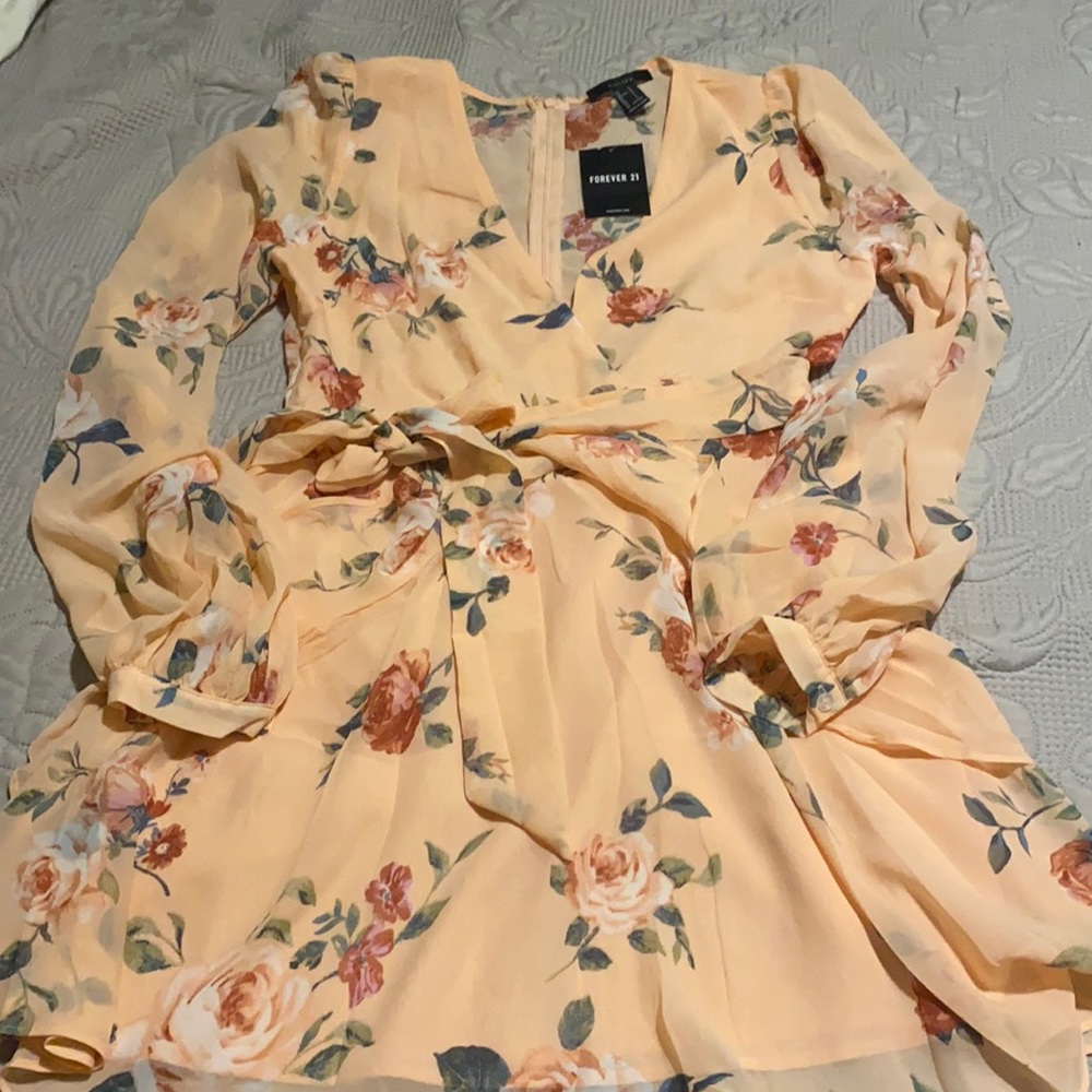 F21 Floral long sleeve dress
